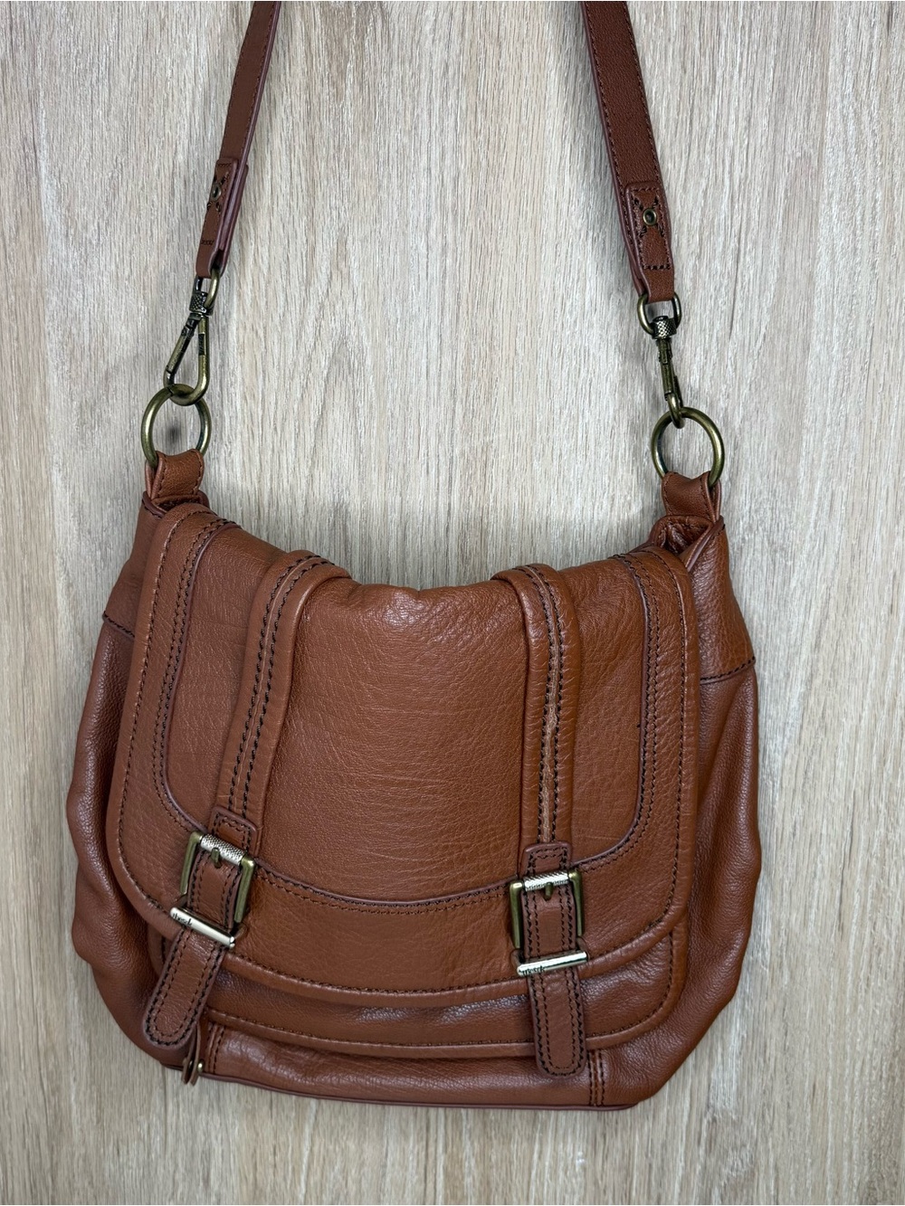 The Sak Cognac Leather Shoulder Bag